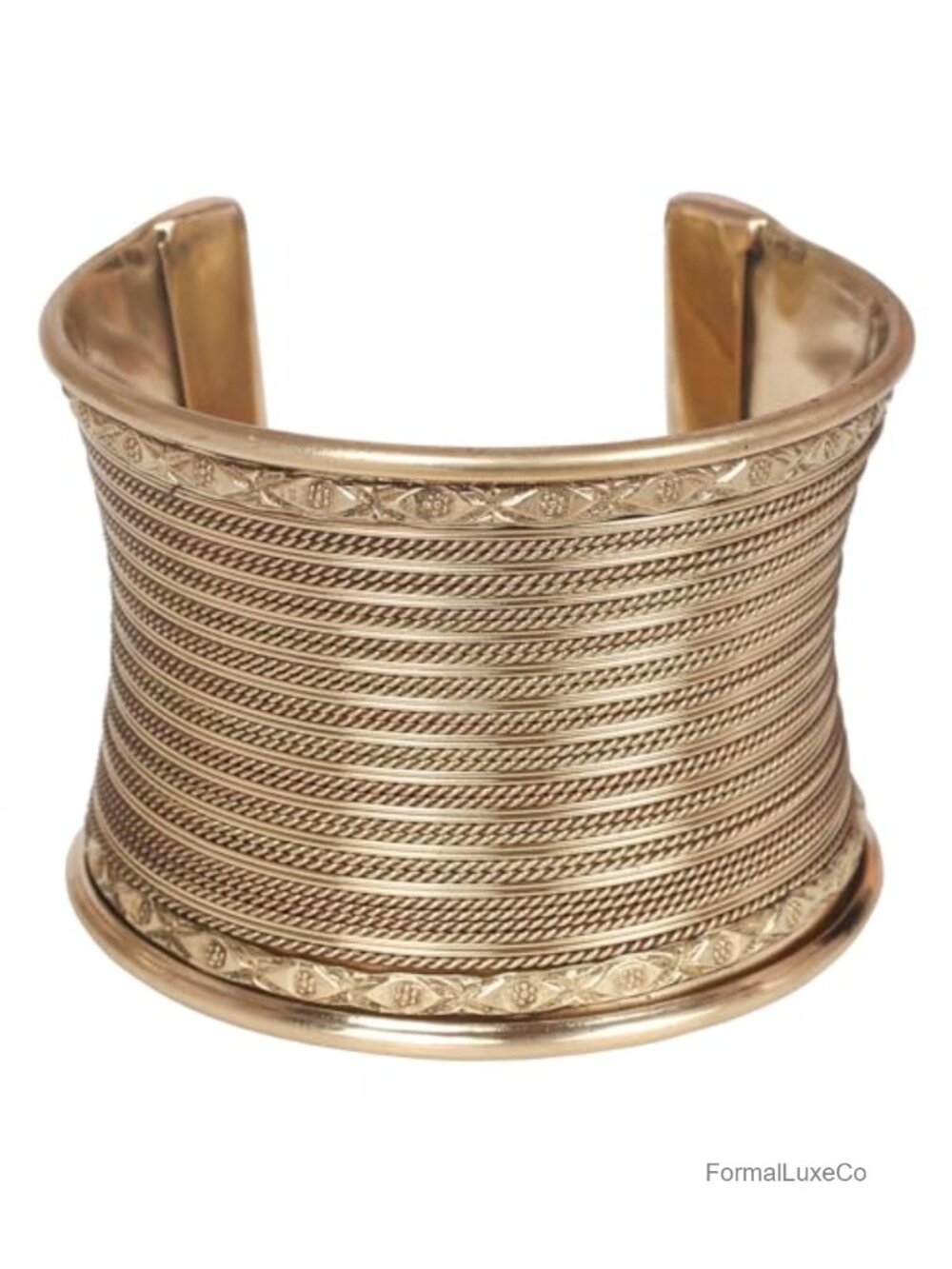 Brass Hammered Wire Cuff Bracelet Free Size Handcrafted